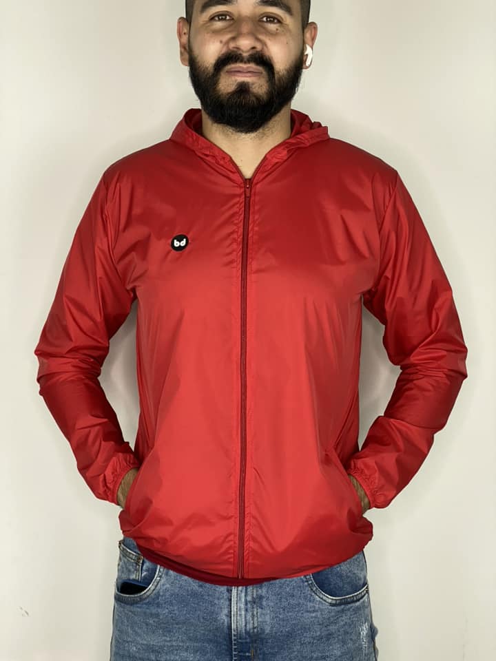 Chaqueta cortavientos unisex - Roja