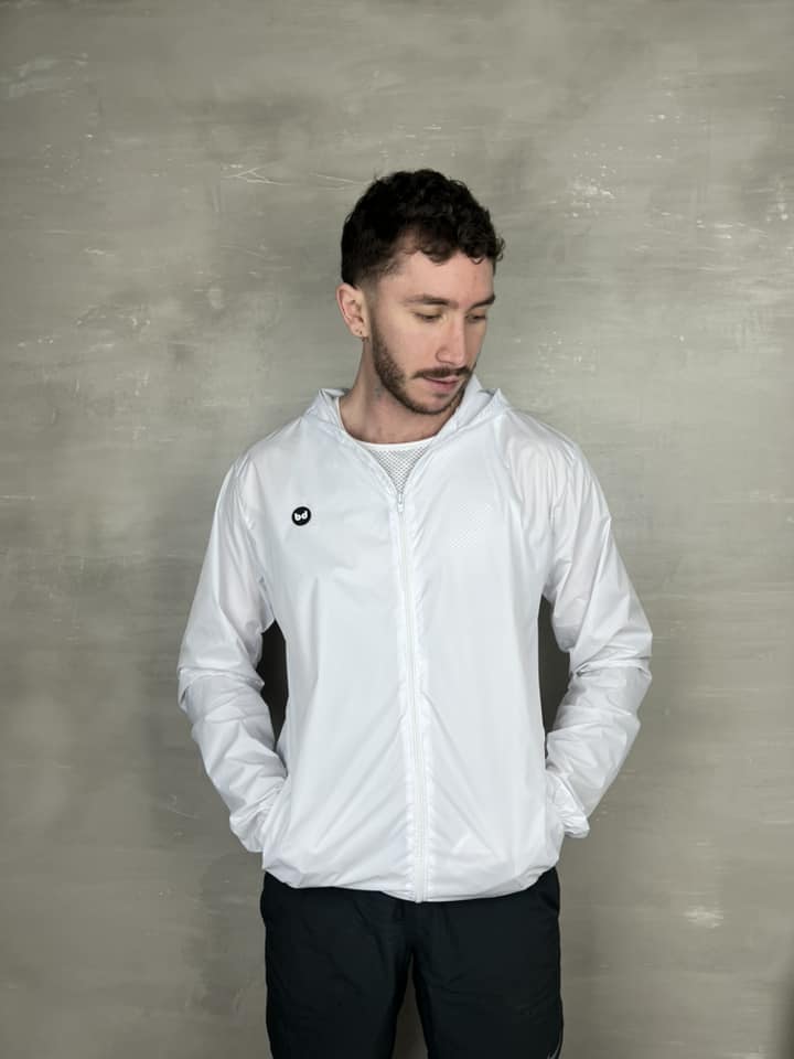 Chaqueta cortavientos unisex - Blanca