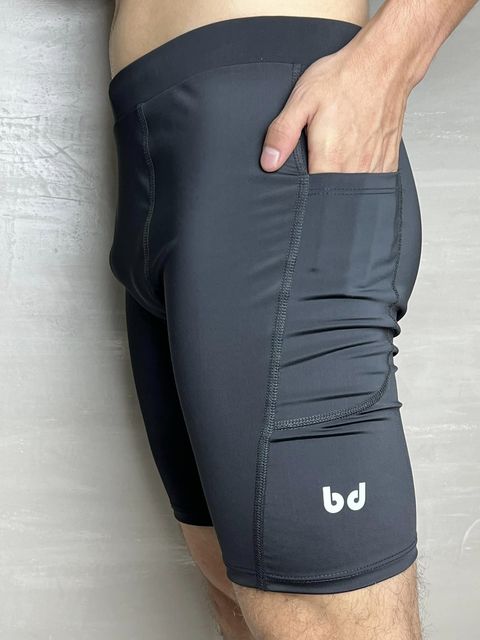 Short lycrado NEGRO Hombre con bolsillos